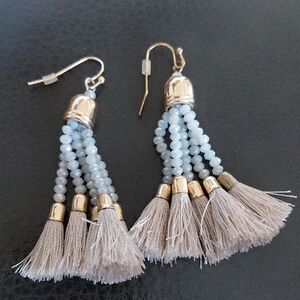 Tassle Taupe & gold Earrings
